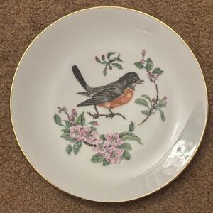 Schumann Arzberg Germany Bird Plate with Gold Trim